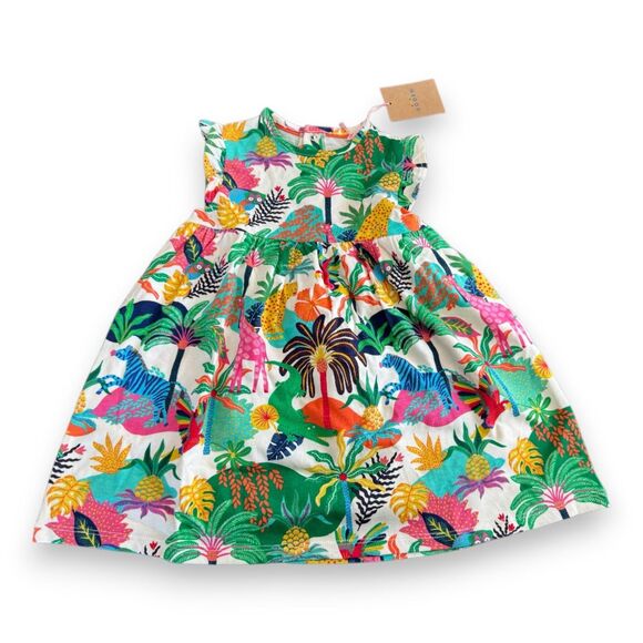 Mini Boden Jungle Frill Sleeve Dress 18-24 Months NWT - Picture 1 of 3